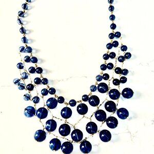 Beautiful Cobalt blue and gold statement necklace